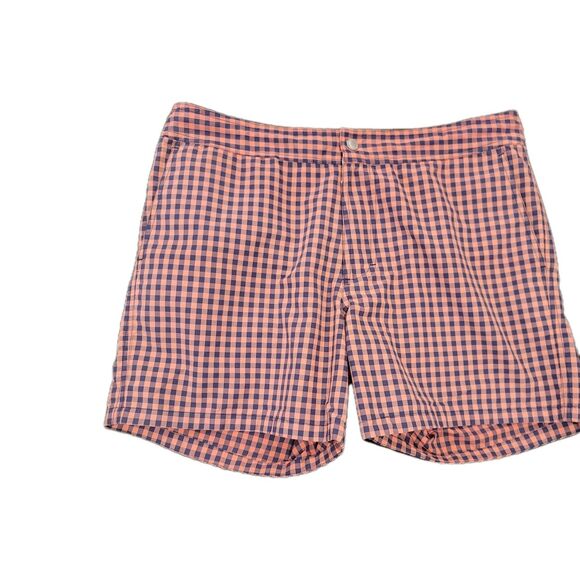 Bonobos Other - BONOBOS Board Shorts Men's 32x5 Pink Navy Blue Checked Gingham Lined Swim Trunks